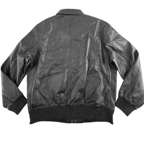 PINO By PinoPorte Men's Black Pilot Leather Bomber Jacket Size L - Picture 10 of 12